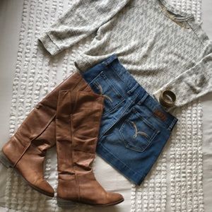 Steve Madden Brown Leather Knee High Boots